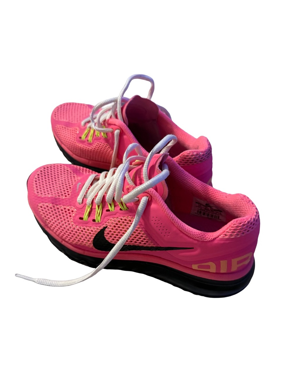 Nike Women's Hot Pink Mesh Running Shoes Black Swoosh Sneakers Size 6.5